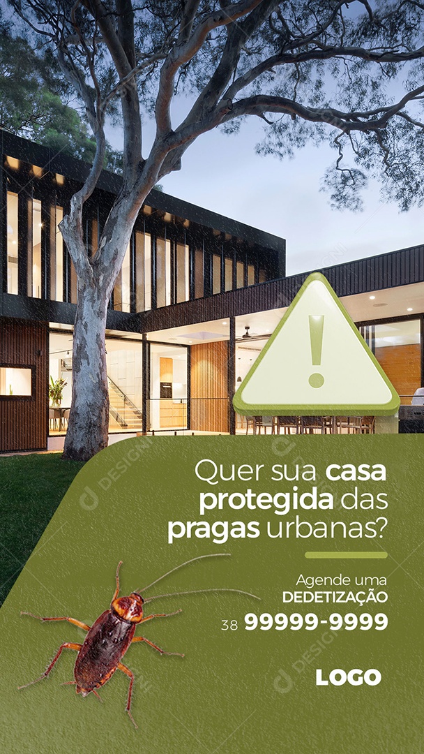 Story Quer sua Casa Protegida das Pragas Urbanas? Dedetização Social Media PSD Editável