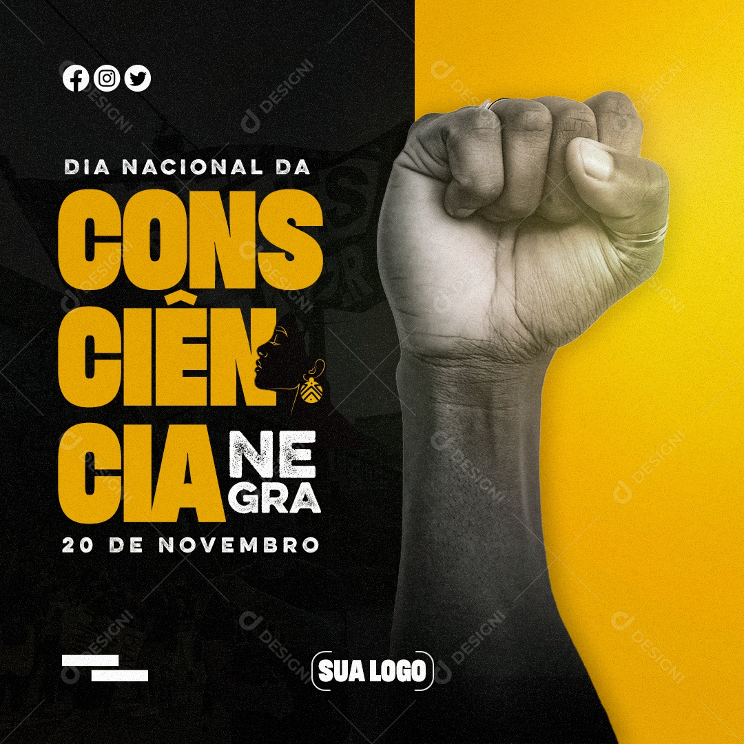 Black Awareness Day November 20 Social Media Editable PSD