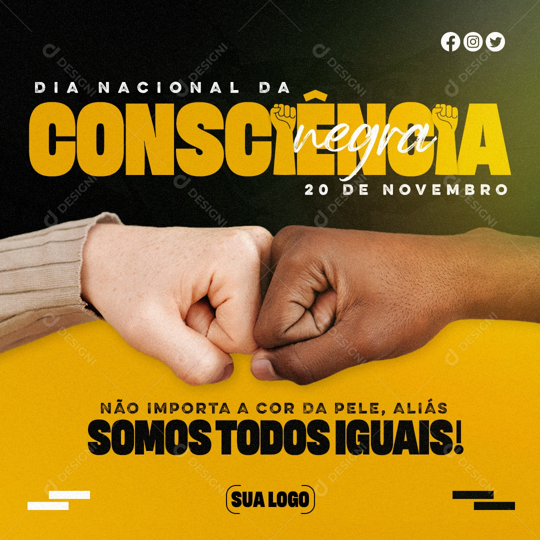 Dia da Consciência Negra 20 de Novembro Social Media PSD Editável
