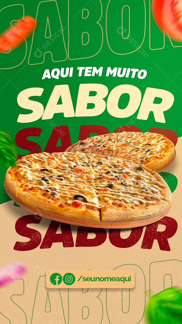 Story Pizzaria Temos Diversos Sabores Social Media PSD Editável