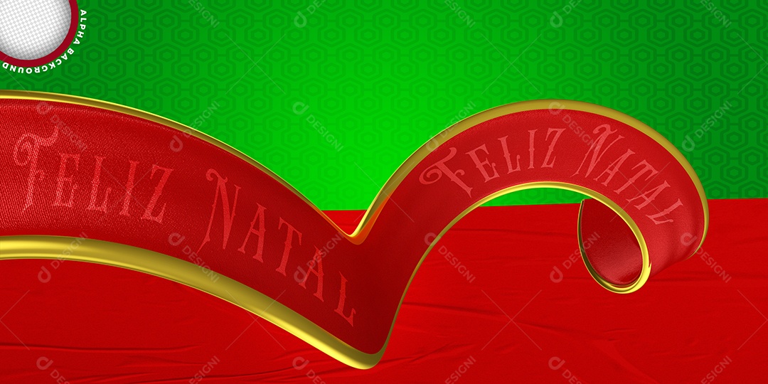 Fita Vermelha Conceito de Natal Elemento 3D PSD