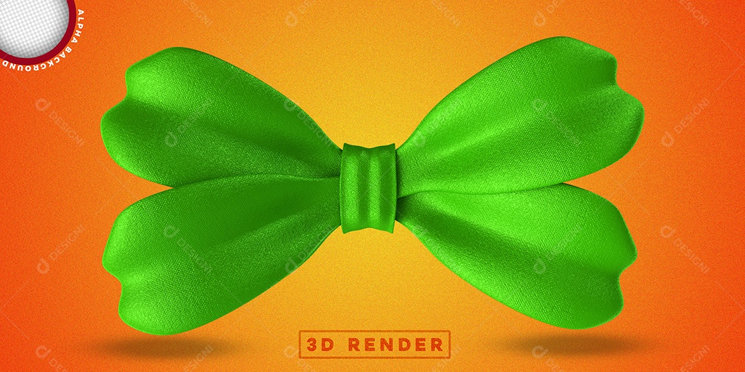 Gravata Borboleta Verde Elemente 3D PSD