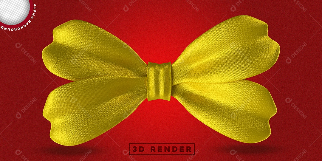 Gravata Borboleta Dourada Elemente 3D PSD