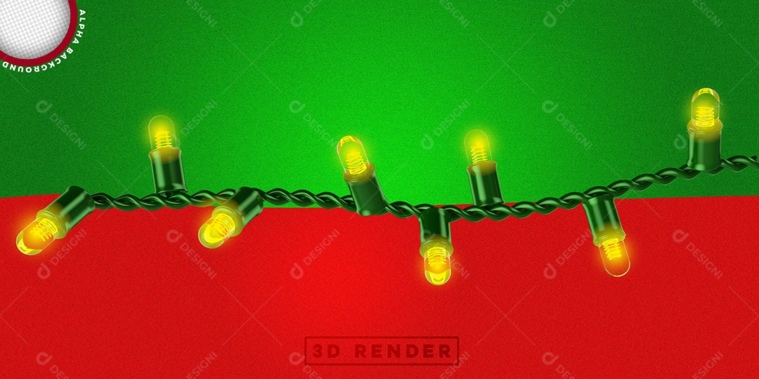 Luzes Natalina Enfeites Pisca Pisca Elemento 3D PSD