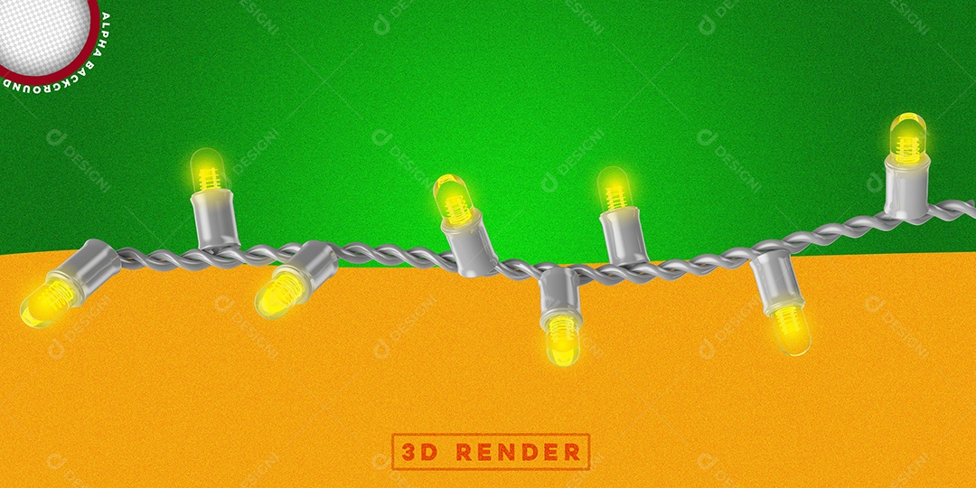 Luzes Natalina Enfeites Pisca Pisca Elemento 3D PSD