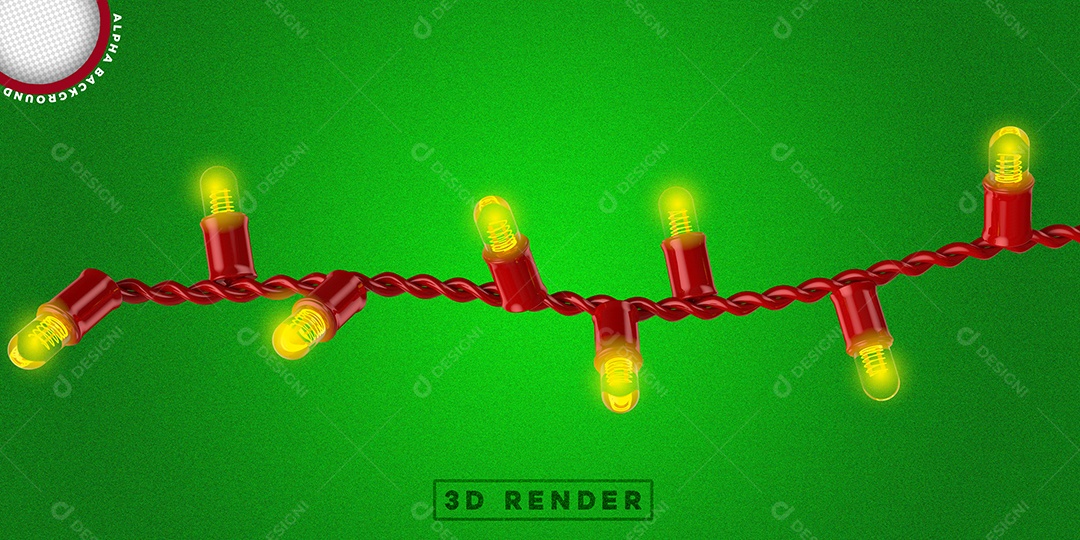 Luzes Natalina Enfeites Pisca Pisca Elemento 3D PSD