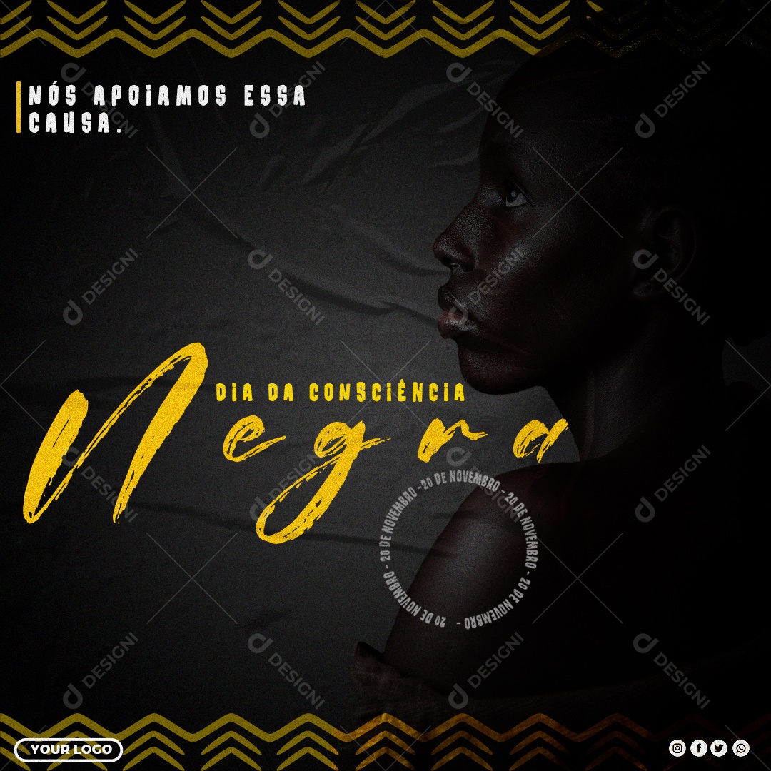 Social Media Dia da Consciência Negra 20 de Novembro PSD Editável