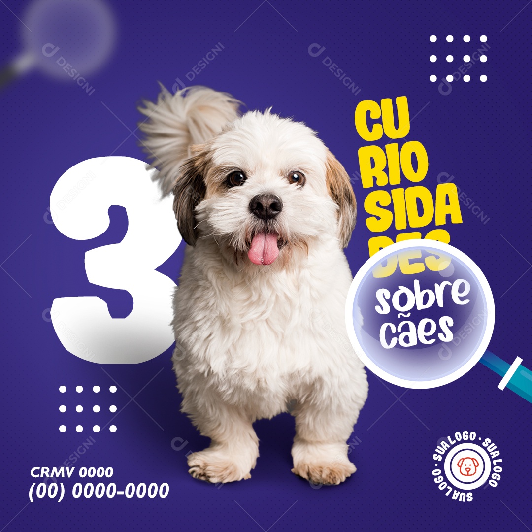 Petshop Curiosidades Sobre Cães Social Media PSD Editável