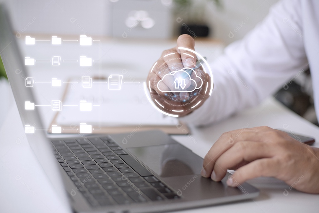 Documento em pasta para gerenciar um sistema de nuvem híbrida e baixar.