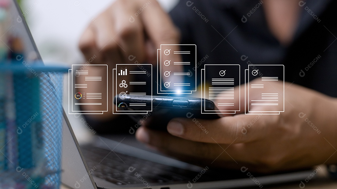 Ícones de documentos eletrônicos, gerenciamento de documentos eletrônicos, documentos online.
