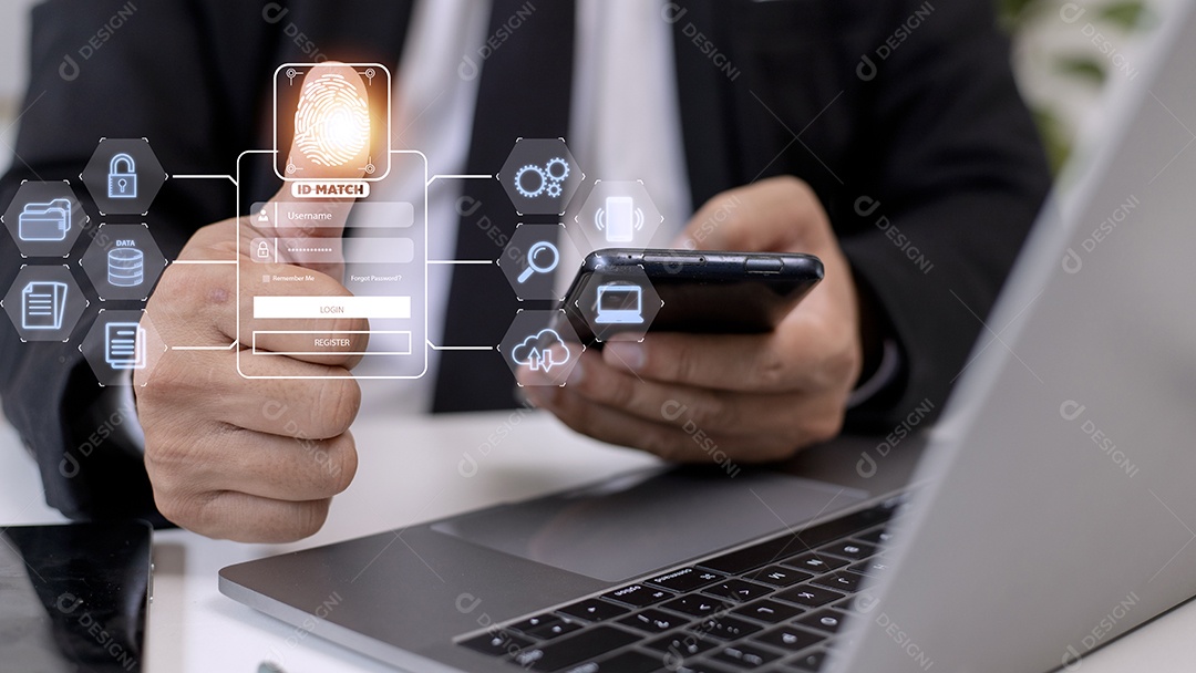 Digitalização de impressões digitais e autenticação biométrica, processamento.