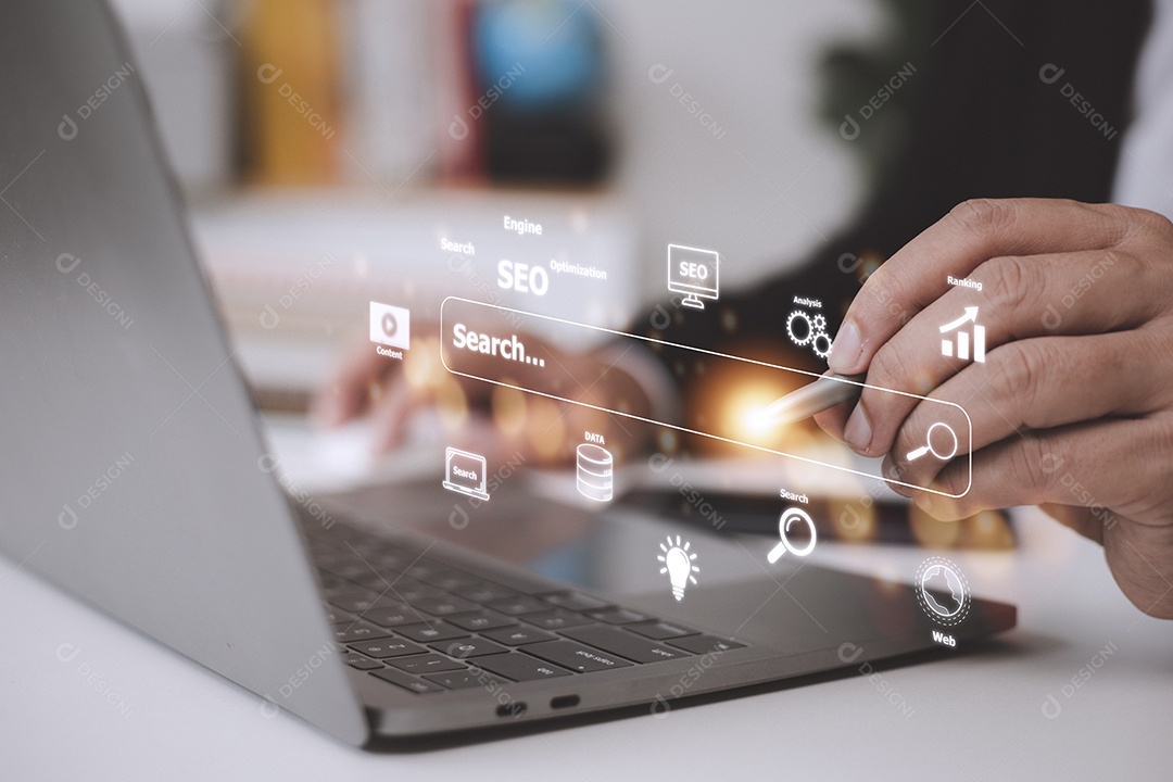 SEO. Motor de Otimização de Busca. Marketing digital online.