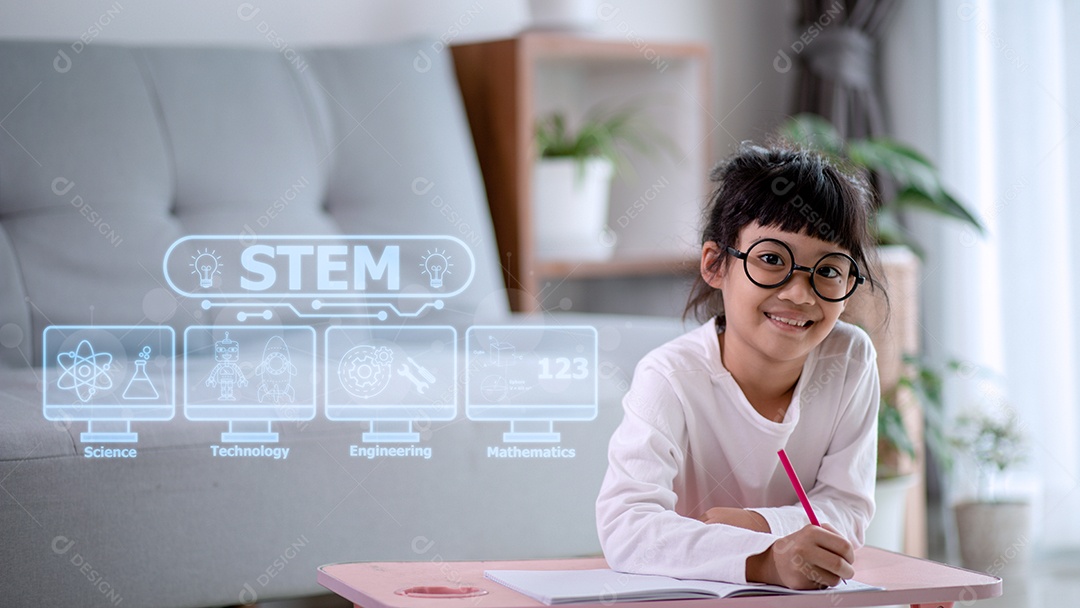 Conceito de educação STEM, STEM. Tapete de Engenharia de Ciência e Tecnologia.