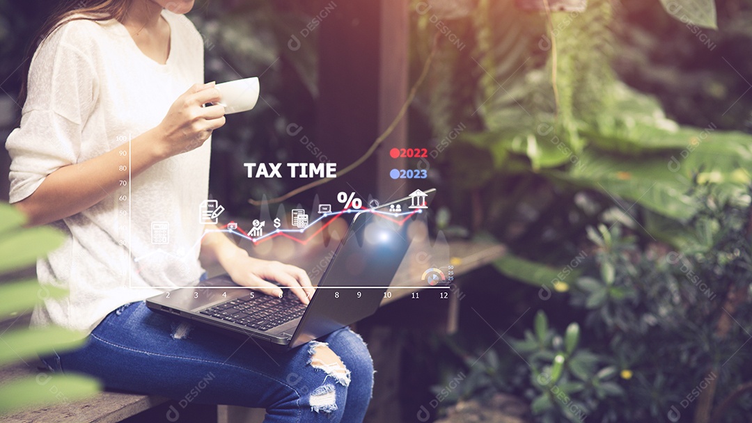 Conceito de finanças de negócios de otimização de pagamento de impostos, inteligência de pessoas.