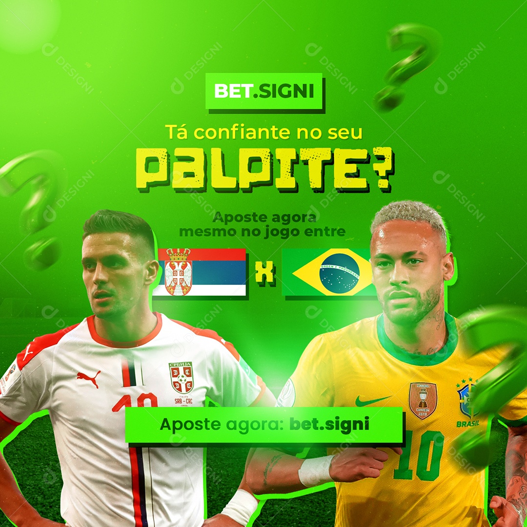 Tá Confiante no Seu Palpite Casa de Apostas Social Media PSD Editável