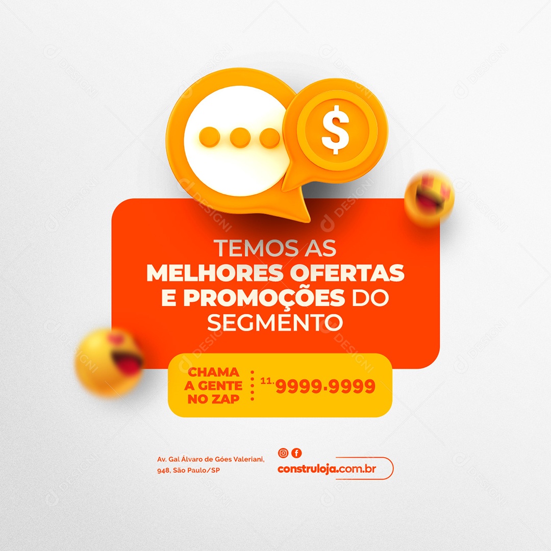 Temos as Melhores Ofertas e Promoções do Segmento Materiais De Construção Social Media PSD Editável