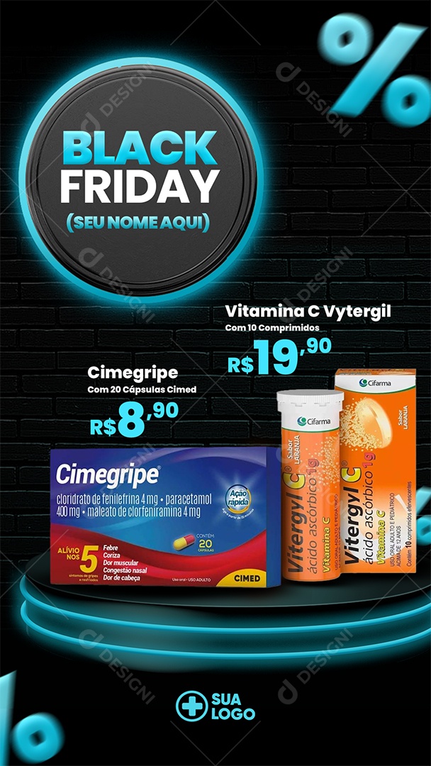 Story Black Friday Farmácia Ofertas Social Media PSD Editável