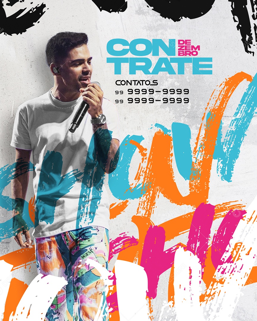 Contrate Dezembro Shows Flyer Social Media PSD Editável