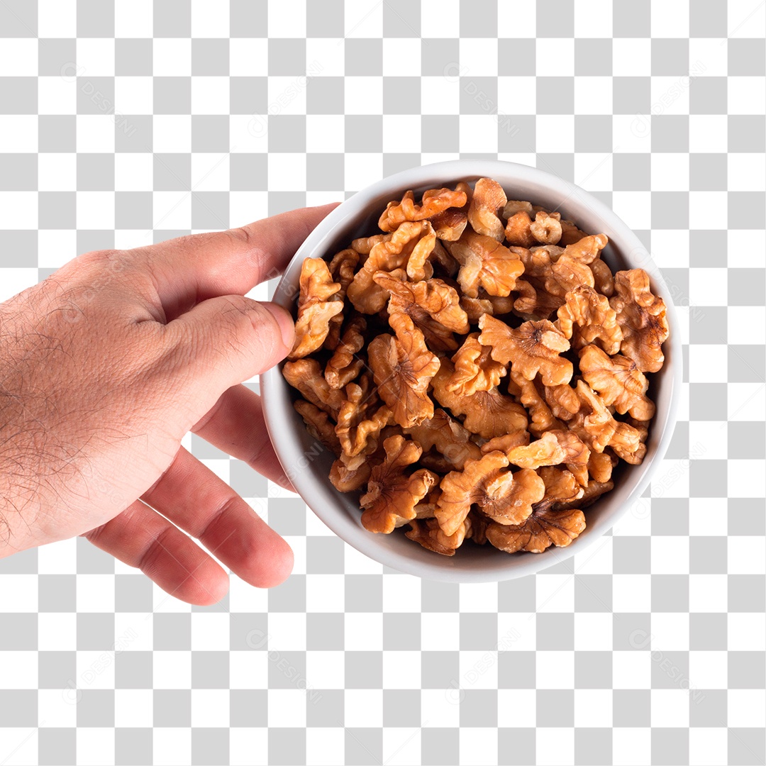 Mão Segurando Nozes PNG Transparente Sem Fundo