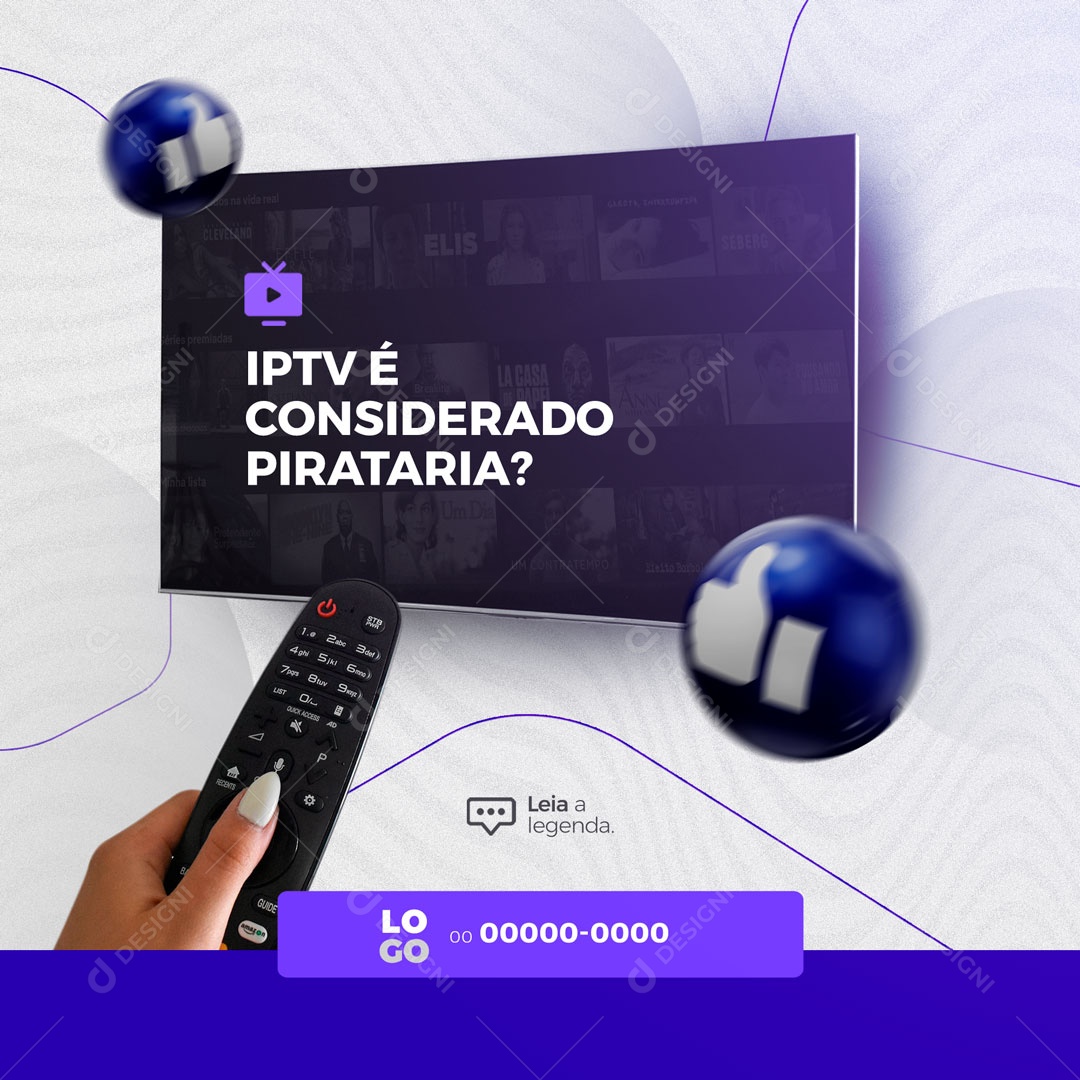 IPTV é Considerado Pirataria? Social Media PSD Editável