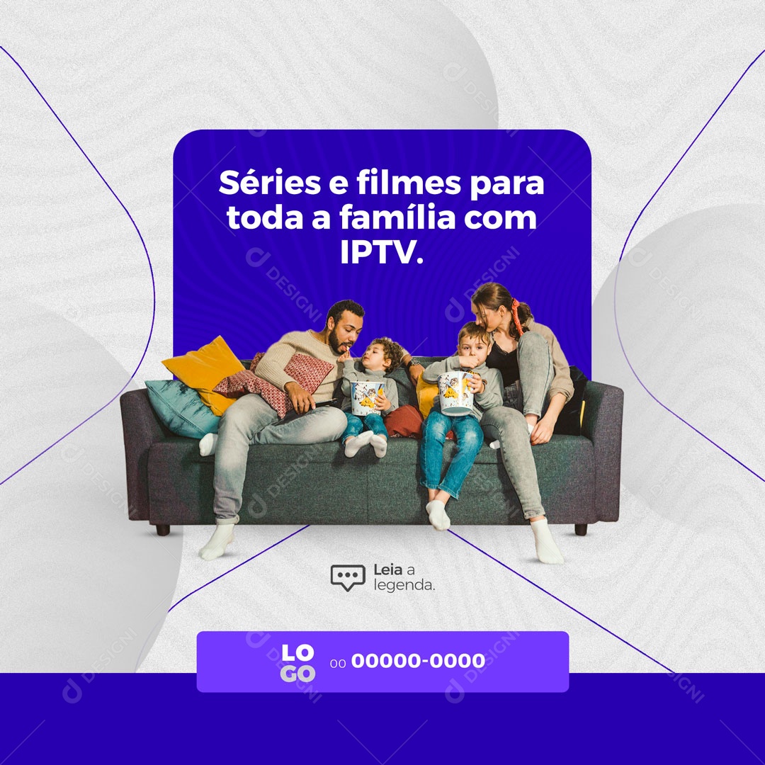 Séries e Filmes Para Toda a Família com IPTV Social Media PSD Editável