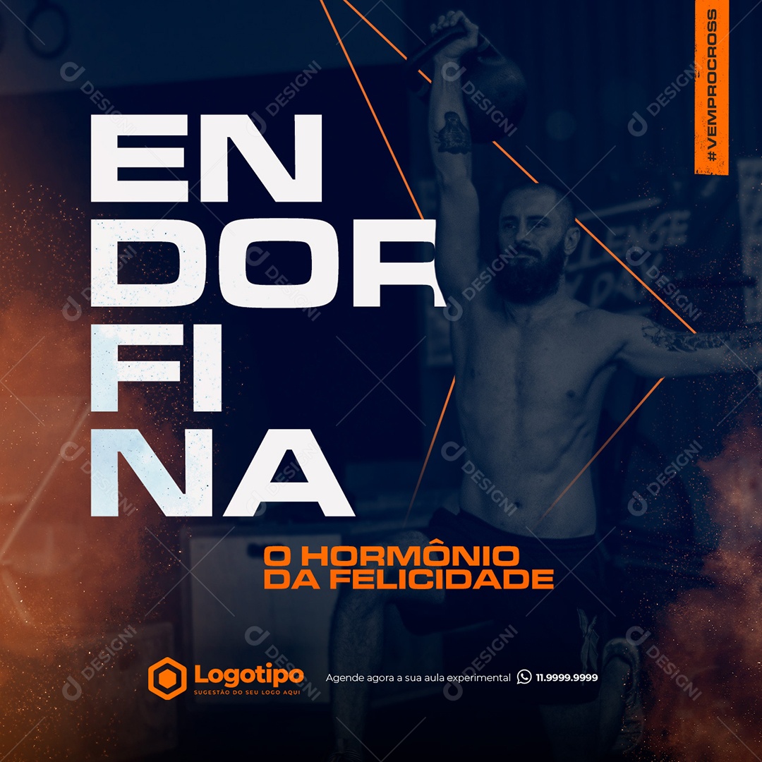 Social Media CrossFit Endorfina Hormônio da Felicidade PSD Editável