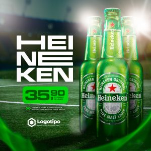 Social Media Distribuidora de Bebidas Cerveja Heineken PSD Editável