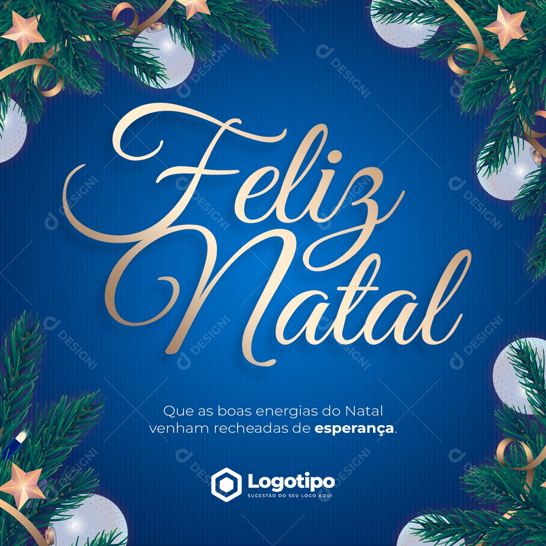 Social Media Feliz Natal Que as Boas Energias do Natal PSD Editável