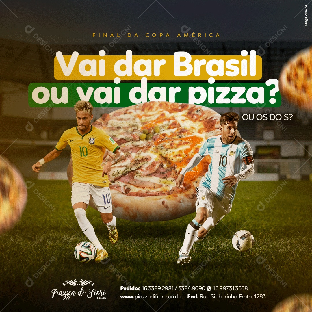 Social Media Pizzaria Pizza e Futebol PSD Editável