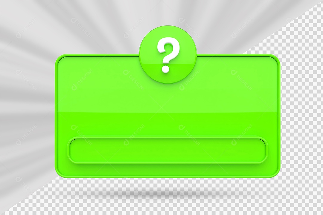 Elemento 3D Caixa de Perguntas Verde Para Composição PSD