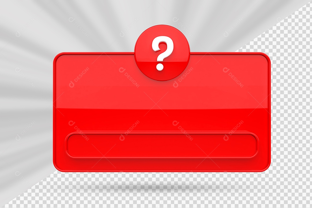 Elemento 3D Caixa de Perguntas Vermelho Para Composição PSD
