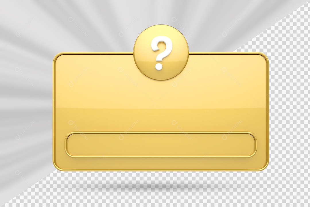 Elemento 3D Caixa de Perguntas Marrom Para Composição PSD