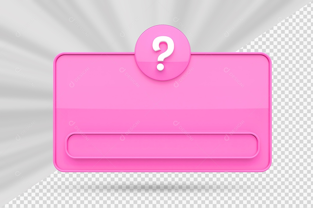 Elemento 3D Caixa de Perguntas Rosa Para Composição PSD