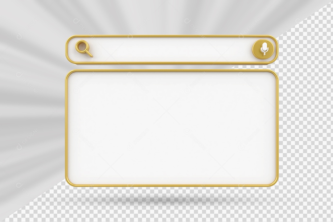 Barra de Pesquisar Branco e Marrom de Navegador Elemento 3D para Composição PSD