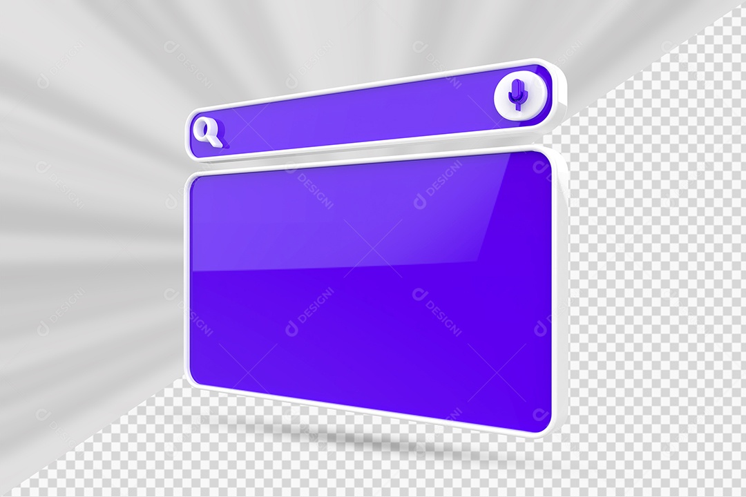 Barra de Pesquisar Roxo e Branco de Navegador Elemento 3D para Composição PSD