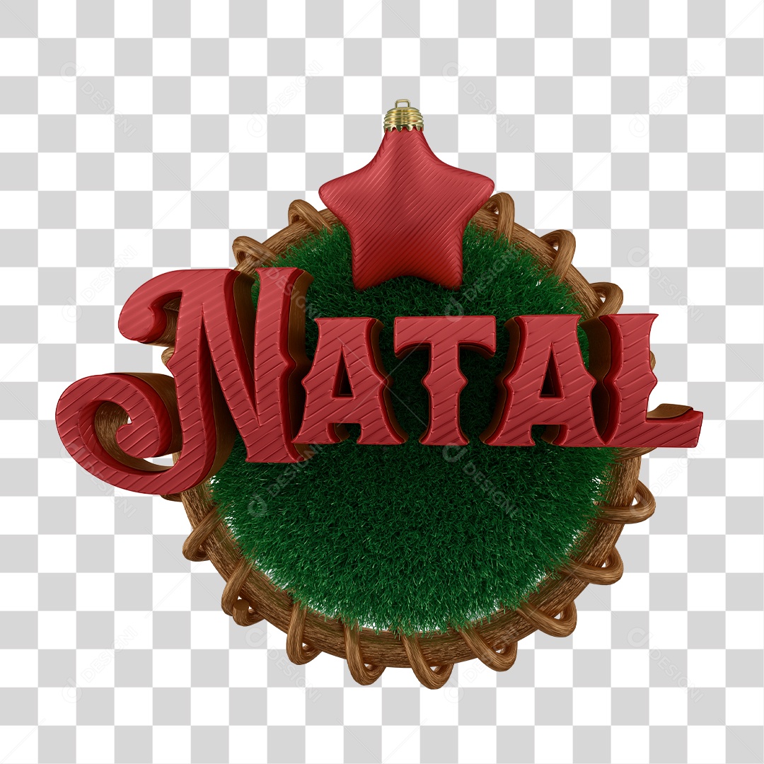 Selo 3D Natal Para Composição PNG Transparente Sem Fundo