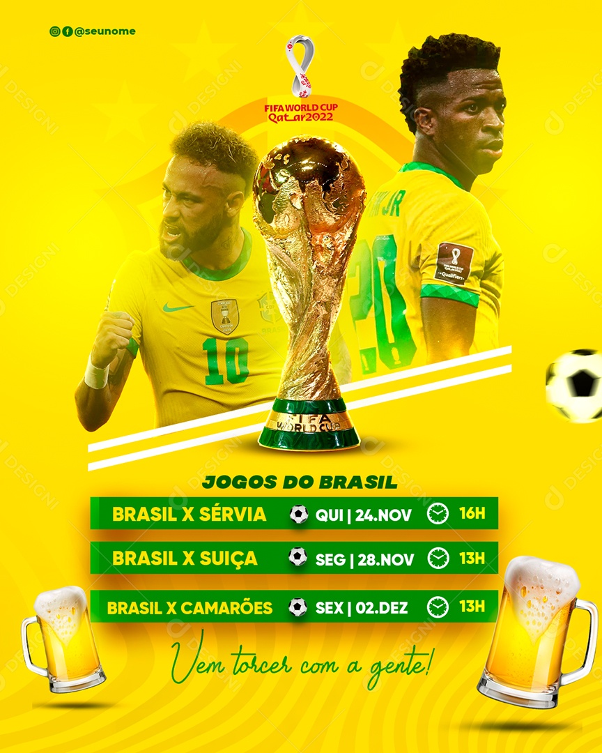 Jogos do Brasil Casa de Apostas Social Media PSD Editável