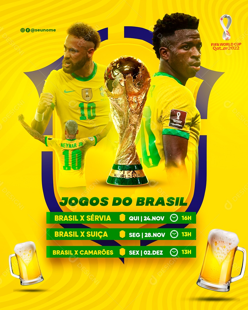 Jogos do Brasil Casa de Apostas Social Media PSD Editável