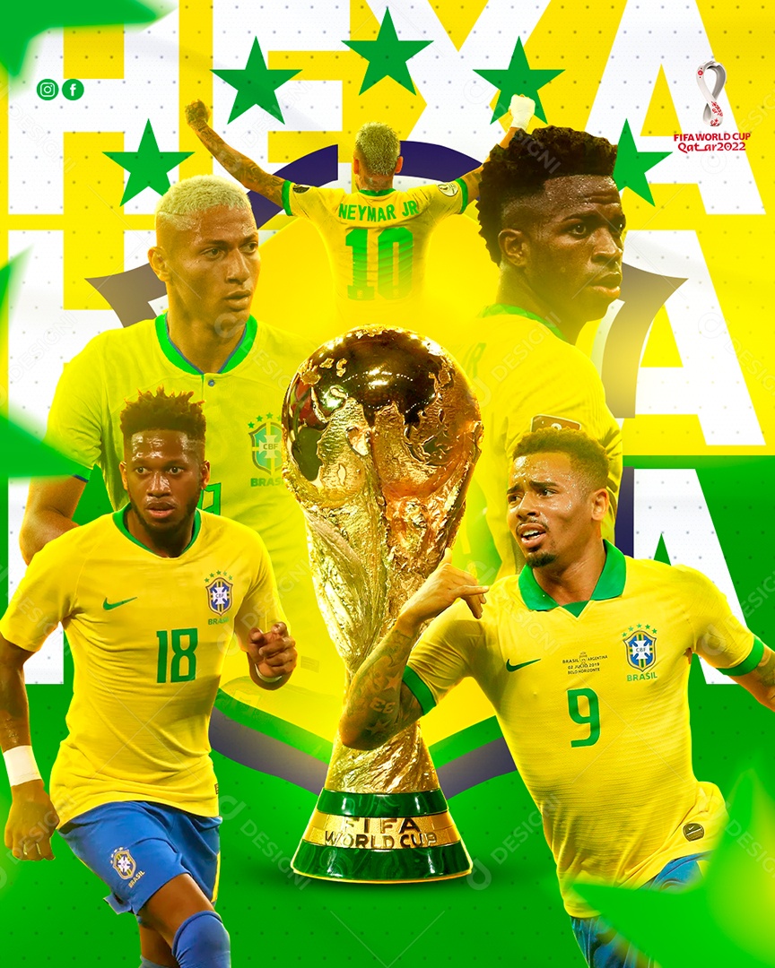 Jogo Seleção do Brasil Futebol Social Media PSD Editável