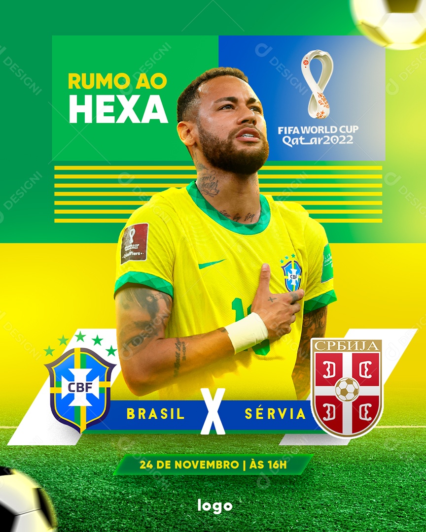 Rumo ao Hexa Futebol Social Media PSD Editável