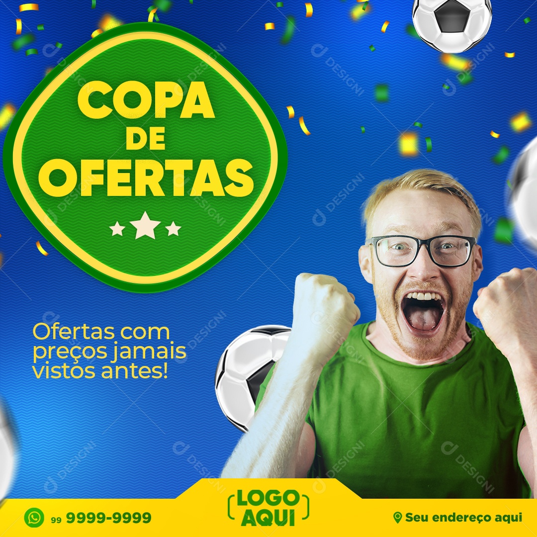 Copa de Ofertas Venha Conferir Social Media PSD Editável