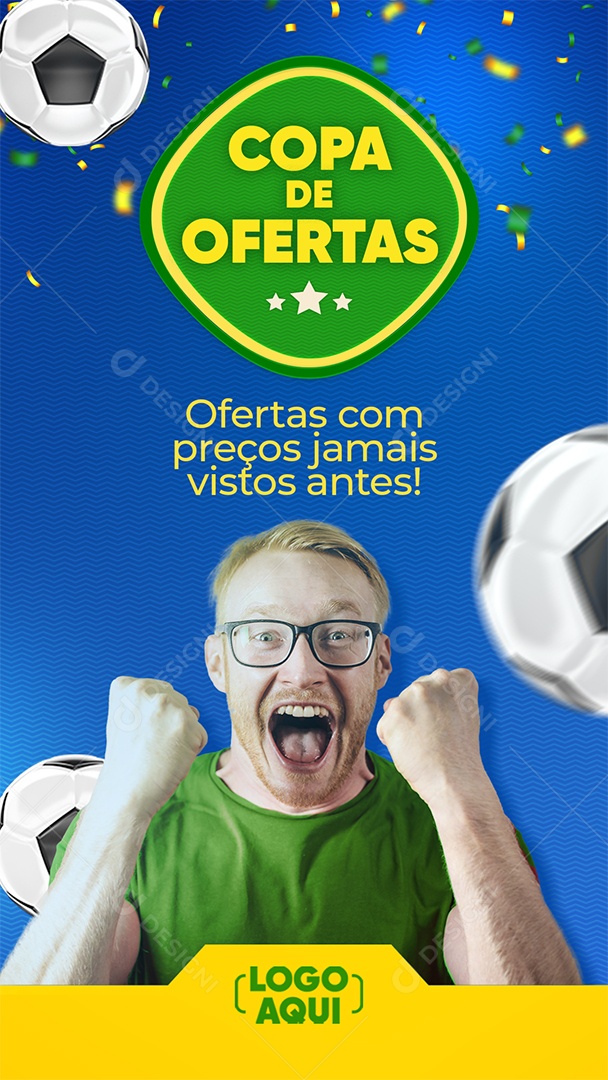 Story Copa de Ofertas Venha Conferir Social Media PSD Editável