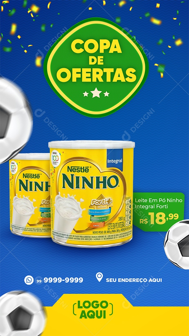 Story Copa de Ofertas Leite Ninho Social Media PSD Editável