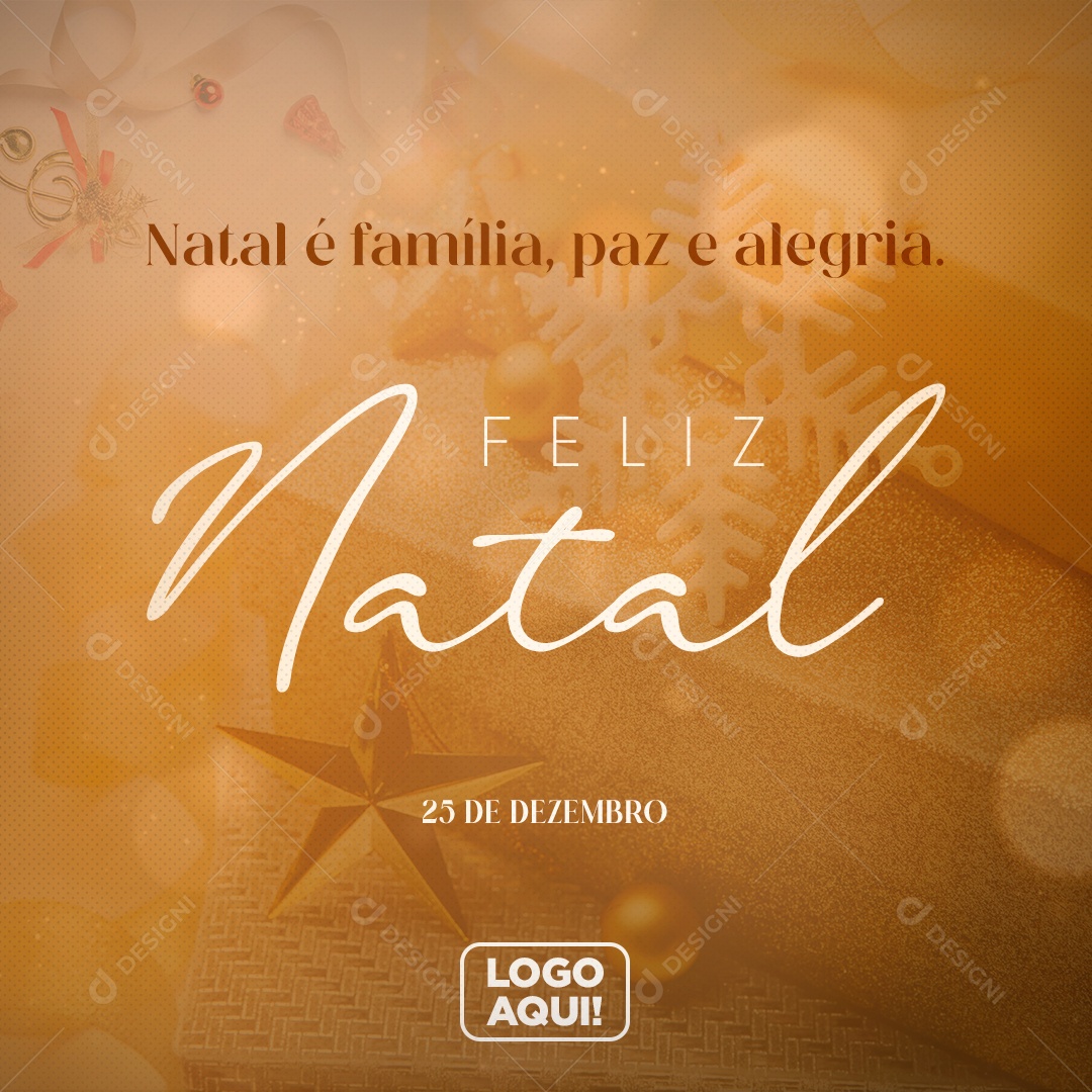 Social Media Feliz Natal Família Paz e Alegria PSD Editável