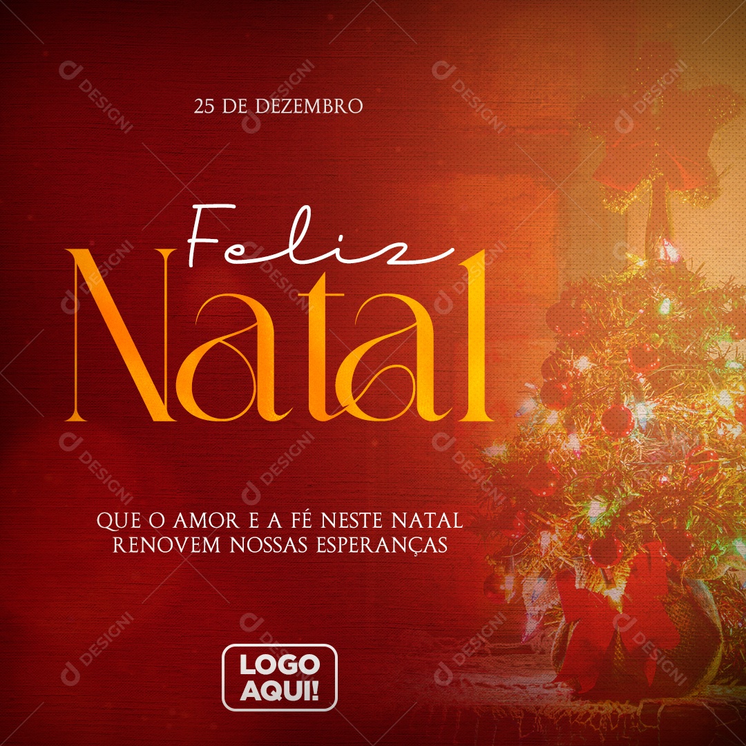 Social Media Feliz Natal Nossas Esperanças PSD Editável