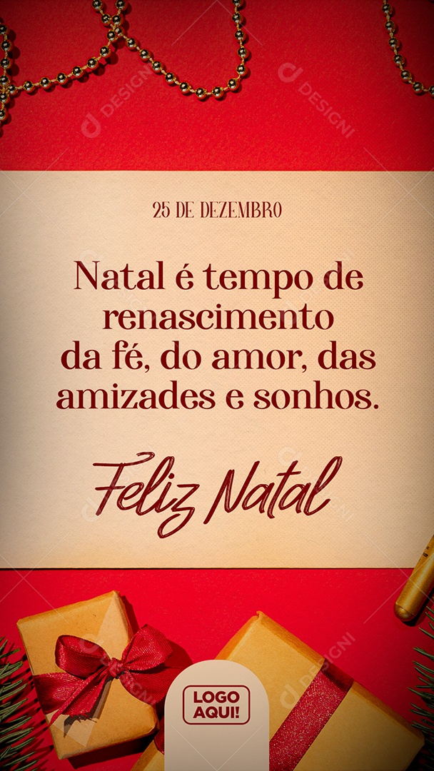 Social Media Feliz Natal Story Tempo de Renascimento PSD Editável