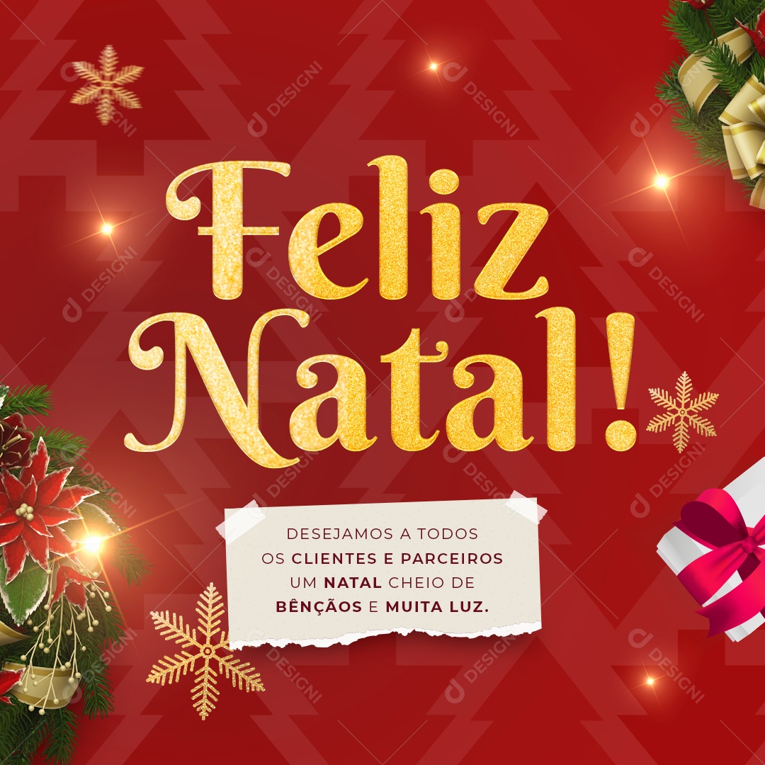 Post Feliz Natal Social Media PSD Editável