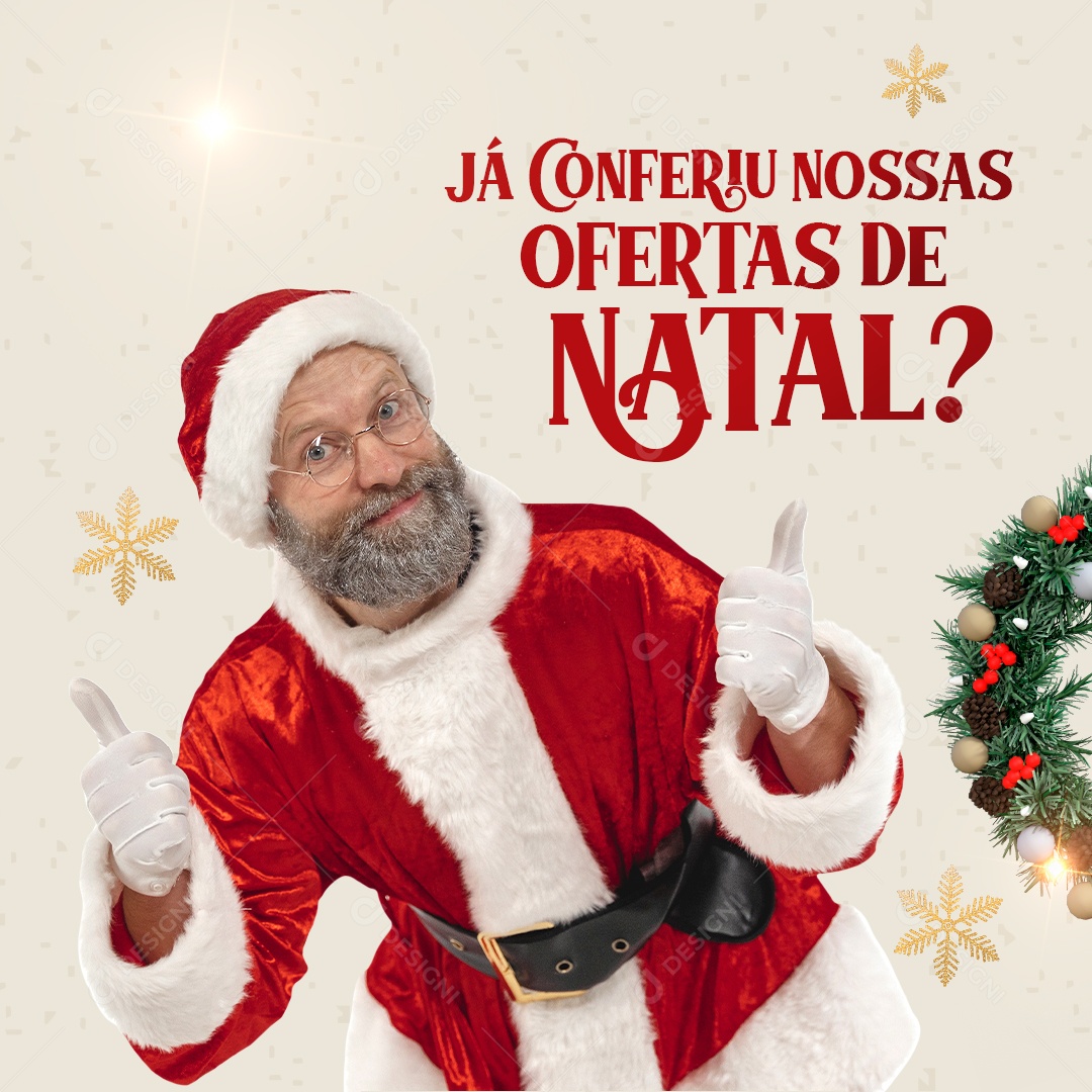 Já Conferiu Nossas Ofertas de Natal Social Media PSD Editável