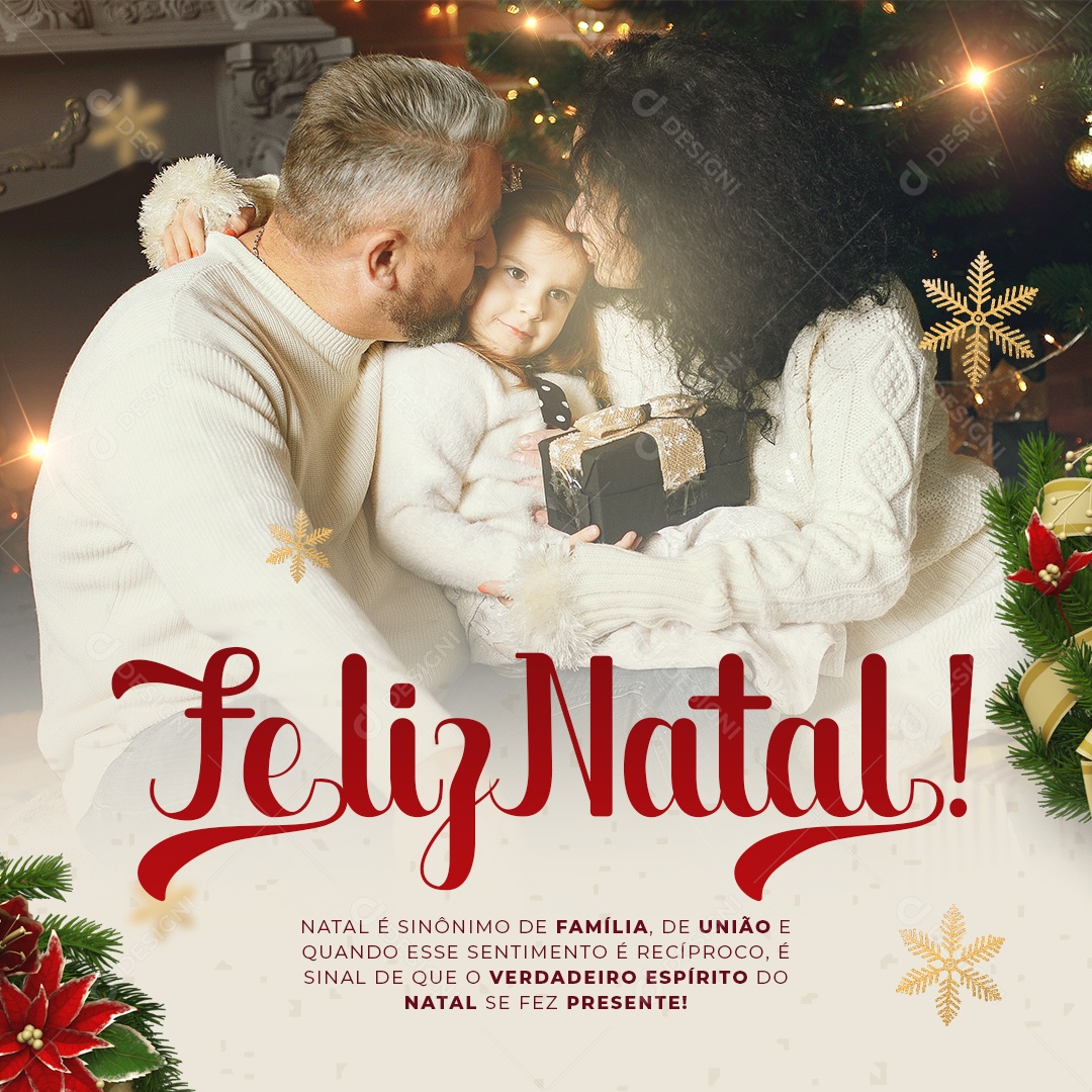 Post Feliz Natal Social Media PSD Editável