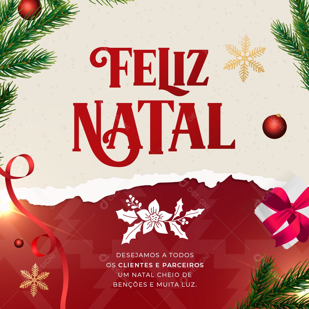 Post Feliz Natal Social Media PSD Editável